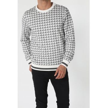 Swater/Bluza De Barbati Alb -Regular Fit