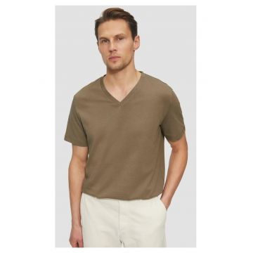 Tricou barbati cu anchior - Regular fit - din bumbac - Maro -