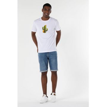 Tricou Cu Maneca Scurta De Barbati Alb Regular Fit cactus