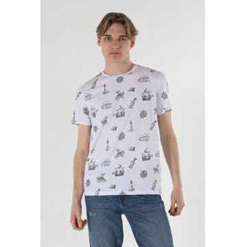 Tricou Cu Maneca Scurta De Barbati Alb Regular Fit ships