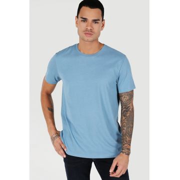 Tricou Cu Maneca Scurta De Barbati Albastru Regular Fit CL1066598