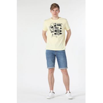Tricou Cu Maneca Scurta De Barbati Galben Regular Fit CL1058713