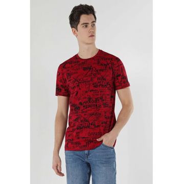 Tricou Cu Maneca Scurta De Barbati Rosu Regular Fit CL1059129