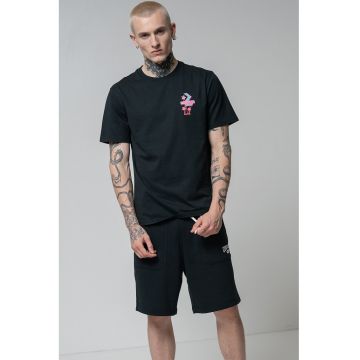 Tricou de bumbac cu logo si model grafic