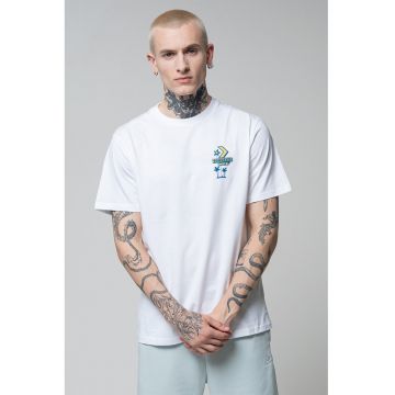 Tricou de bumbac cu logo si model grafic