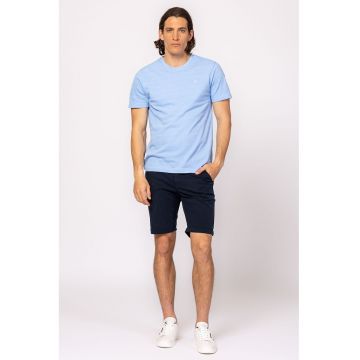 Tricou din bumbac cu decolteu la baza gatului