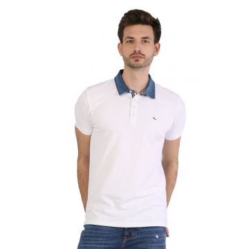 Tricou polo cu maneca scurta Barbati -  CL1033370 - Alb