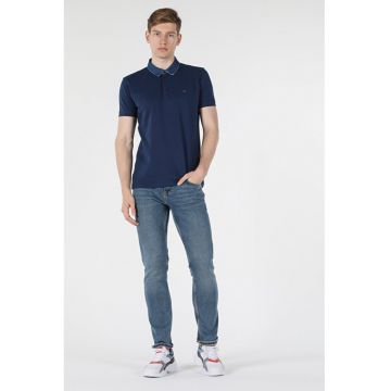 Tricou Polo Cu Maneca Scurta De Barbati Albastru Marin Slim Fit CL1033370 8681597410568