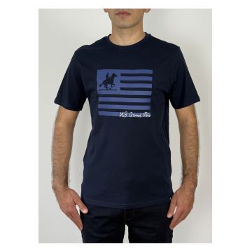 U.S. Grand POLO Tricou barbati cu imprimeu cu logo - Regular fit - Bleumarin inchis -