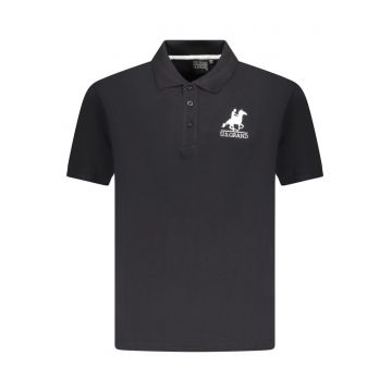 U.S. Grand POLO Tricou polo barbati cu logo brodat - din bumbac - Regular fit - Negru -