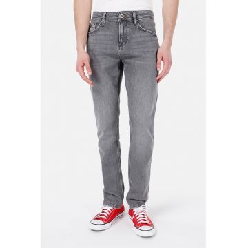 Blugi cu talie medie si croiala dreapta - Gri