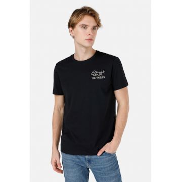 Tricou cu imprimeu text - Negru/Alb optic