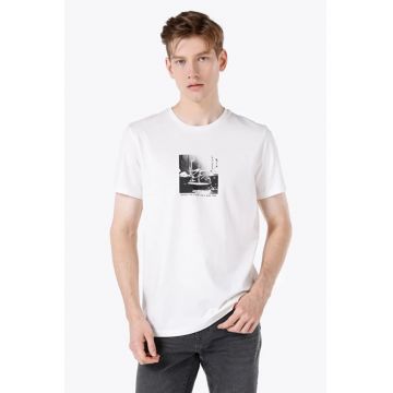 Tricou Cu Maneca Scurta De Barbati Alb Regular Fit CL1068523