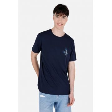 Tricou Cu Maneca Scurta De Barbati Albastru Marin Regular Fit CL1068205