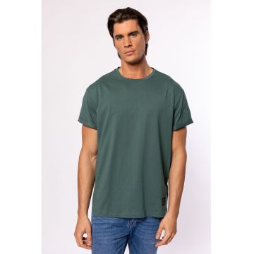 Tricou de bumbac cu decolteu la baza gatului Meren