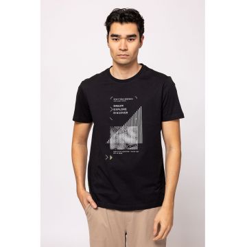 Tricou de bumbac cu text si imprimeu grafic Magro