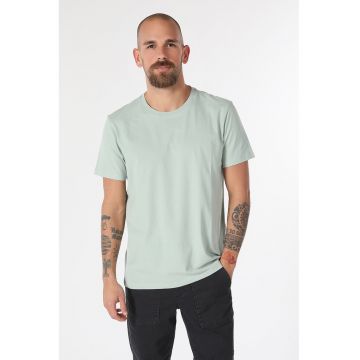 -Tricou regular fit cu decolteu la baza gatului