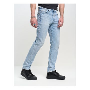 Blugi conici cu talie inalta Harper 173 - Albastru