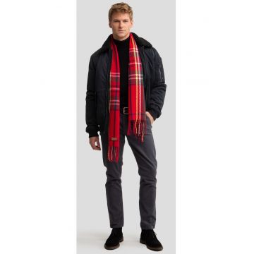 Fular unisex cu imprimeu in carouri Christal