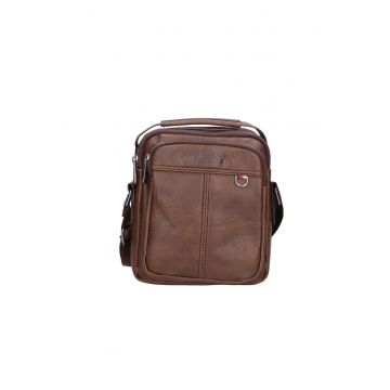Geanta crossbody de piele ecologica - Maro inchis