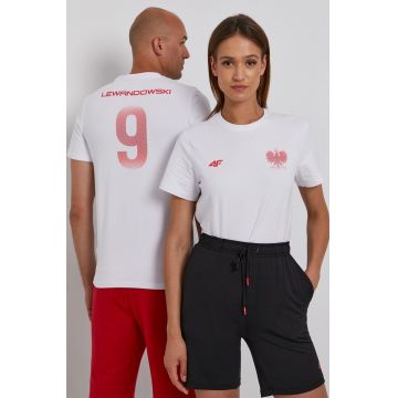 4F Tricou culoarea alb, cu imprimeu