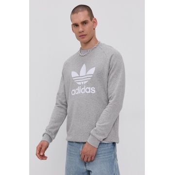 adidas Originals hanorac de bumbac H06650 bărbați, culoarea gri, melanj H06650-MGREYH/WHT