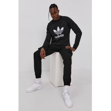 adidas Originals hanorac de bumbac H06651 bărbați, culoarea negru, cu imprimeu H06651-BLK/WHT