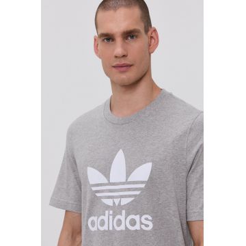 Adidas Originals Tricou din bumbac H06643 culoarea gri, melanj