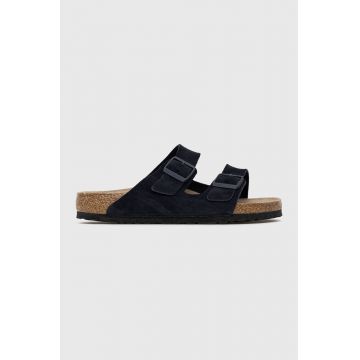 Birkenstock Papuci din piele Arizona culoarea albastru marin
