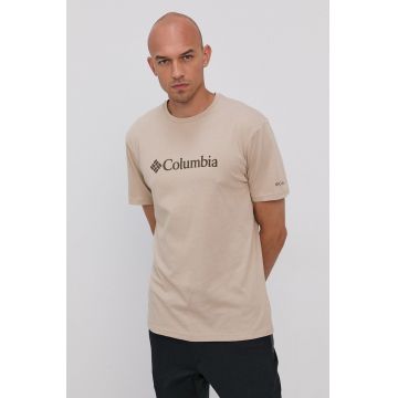 Columbia tricou barbati, culoarea bej, cu imprimeu 1680053-014