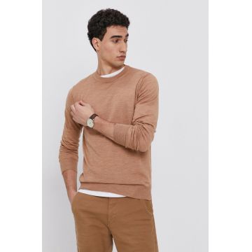 Emporio Armani pulover barbati, culoarea bej, light