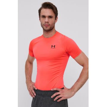 Under Armour tricou de antrenament 1361518 culoarea rosu, neted 1361518-410