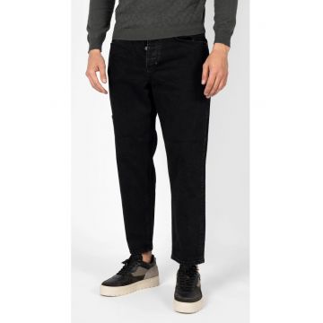Blugi crop cu croiala conica Dean -