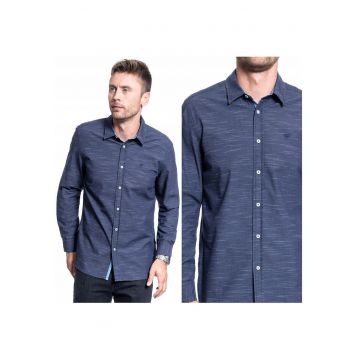 Camasa Barbati -  Clemens Bdc Slub - Croi: Regular Fit - Inchidere: Nasturi - Compozitie Material: 100% Bumbac - Model Dominant: Logo - Albastru