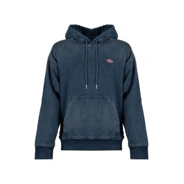 Hanorac cu aspect de denim decolorat -