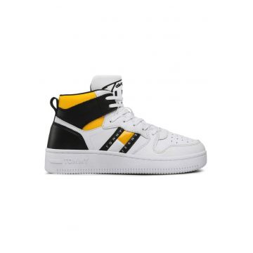 Pantofi sport  pentru Barbati - tj retro basket mid cut - EM0EM01142-YBR - Alb - Alb