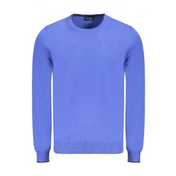 Pulover barbati - cu mini logo brodat - Regular fit - Albastru -