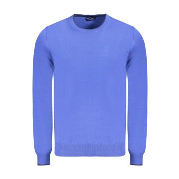 Pulover barbati - cu mini logo brodat - Regular fit - Albastru -