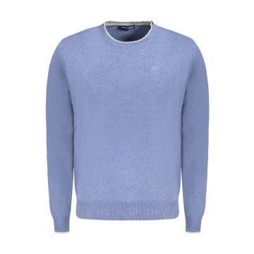 Pulover barbati - cu mini logo brodat - Regular fit - Albastru deschis -