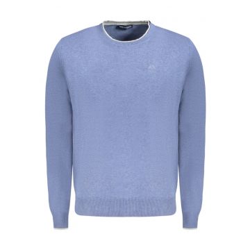 Pulover barbati - cu mini logo brodat - Regular fit - Albastru deschis -