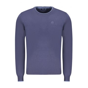 Pulover barbati - cu mini logo brodat - Regular fit - Bleumarin -