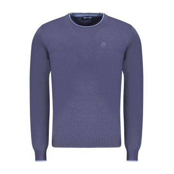 Pulover barbati - cu mini logo brodat - Regular fit - Bleumarin -