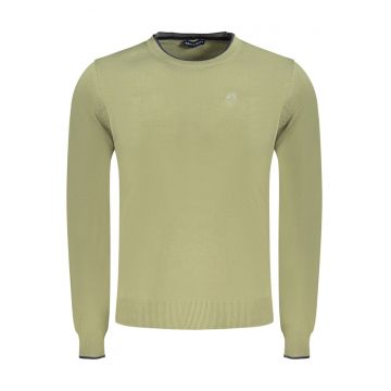 Pulover barbati - cu mini logo brodat - Regular fit - Verde deschis -