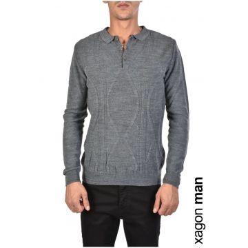 Pulover Polo cu model cu torsade -