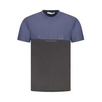 Tricou barbati - cu imprimeu - Regular fit - Albastru inchis si negru -