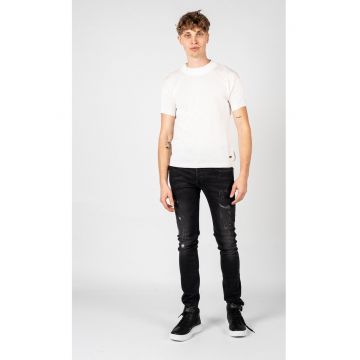 Tricou din bumbac cu decolteu la baza gatului -