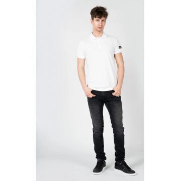 Tricou polo cu aplicatie logo - Alb -