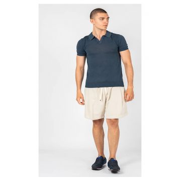 Tricou polo cu aspect tricotat fin -