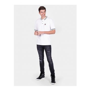 Tricou polo cu detalii contrastante LHU Gang -