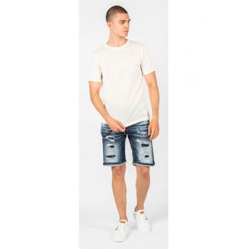 Tricou uni cu decolteu la baza gatului